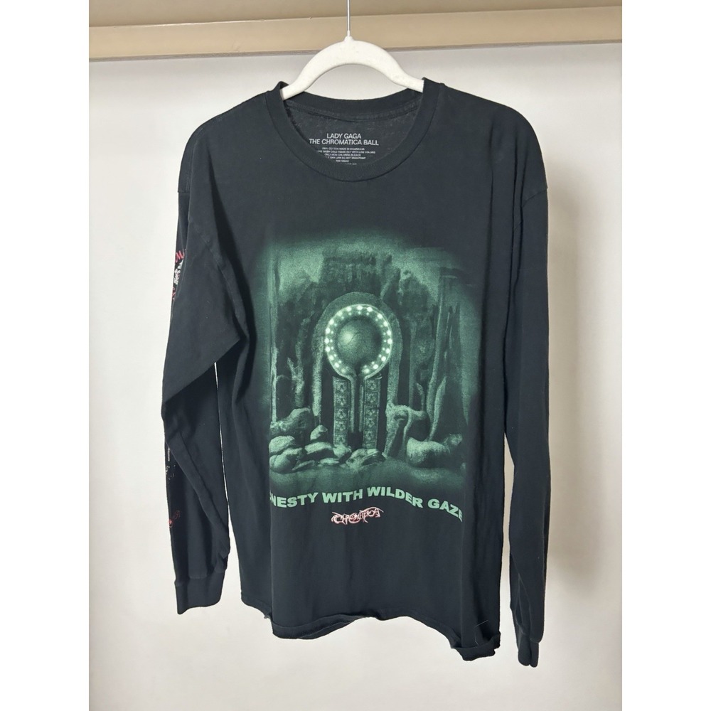 Lady Gaga Chromatica Ball Stadium Tour T-Shirt Adult Large Long Sleeve Black